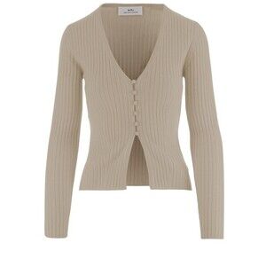 Arch4 Ribbed V-Neck Cardigan In Baby Goat Cashmere - NWT